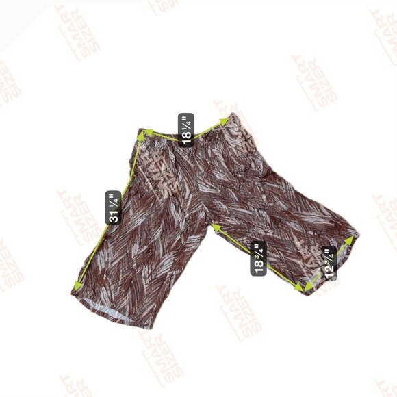 Democracy Plus Sz 20W Brown Rayon WideLeg Crop Pants Halloween Costume Grunge - Picture 6 of 12